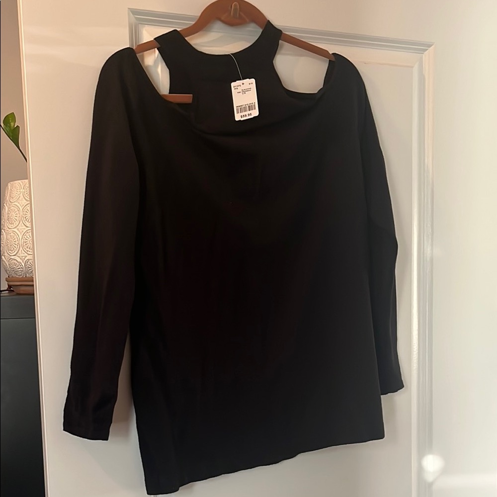 Cold Shoulder Black Women's Top